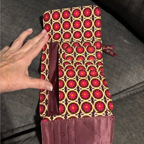 Vera Bradley Pink and Brown Floral Wallet - Picture 6 of 8